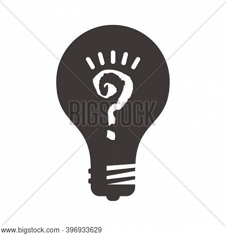 Abstract Bulb No Ideas Flat Icon Logo Flat Vector Concept Design