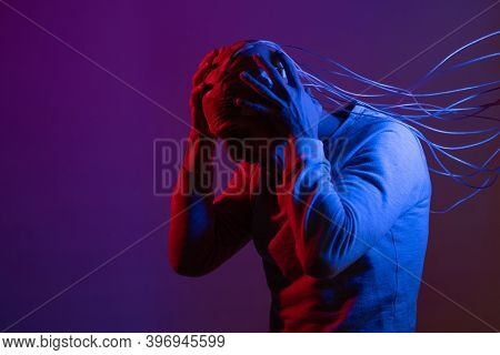 Man With Electrodes In His Head Screams In Horror, A Polygraph Lie Detector Test, Memory Erasure