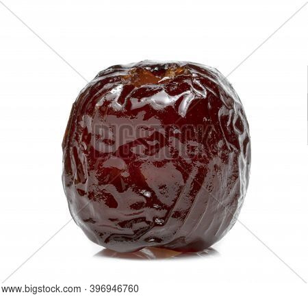 Chinese Date Or Jujube Or Monkey Apple In Syrup Isolated On White Background