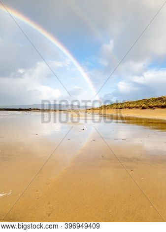 Double Rainbow Above Narin Beach By Portnoo - Donegal, Ireland