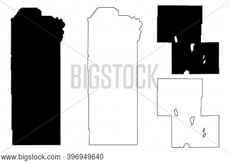 Malheur And Lake County, Oregon State (u.s. County, United States Of America, Usa, U.s., Us) Map Vec