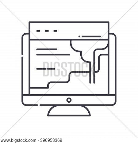 Front End Icon, Linear Isolated Illustration, Thin Line Vector, Web Design Sign, Outline Concept Sym