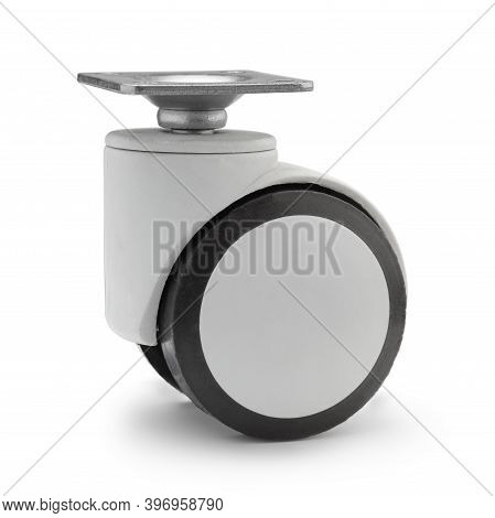The Plastic Furniture Wheel Isolated On White.
