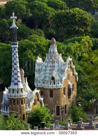 Parco Guell a Barcellona, Spagna.