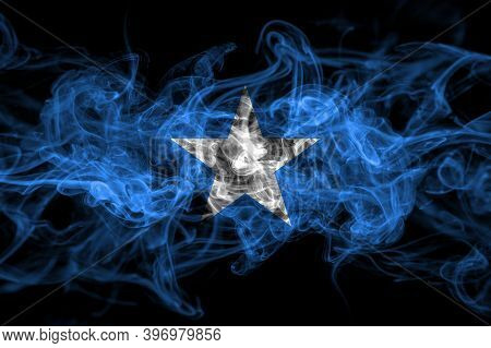 Somalia, Somali Smoke Flag Isolated On Black Background