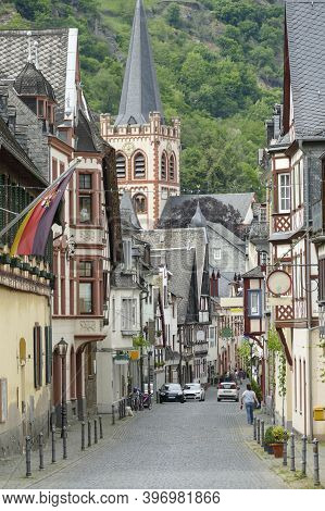 City View Of Bacharach, A Town In The Mainz-bingen District In Rhineland-palatinate, Germany