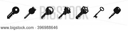 Keys Silhouette Collection. Vector Key Icon Set.