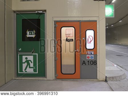 Sos Telephone In A Tunnel