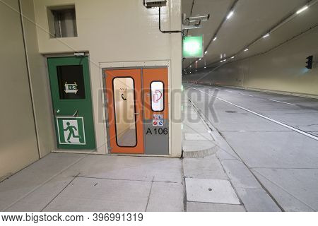 Sos Telephone In A Tunnel