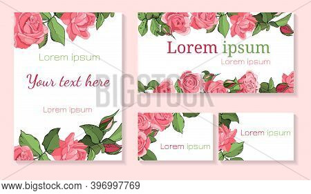 Set Rose Templates Vector &amp; Photo (Free Trial) | Bigstock