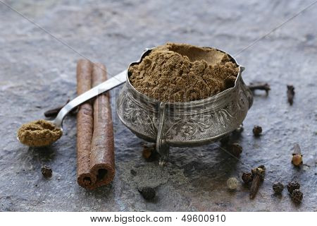 Indian mix of ground spices garam masala