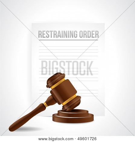 Restraining Order Documents. Illustration Design