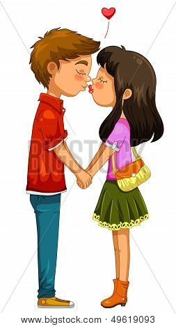 couple kissing