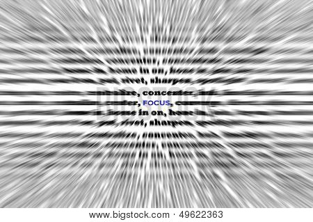 Focus abstract visual and conceptial text effect
