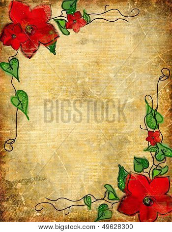 vintage background with floral painting
