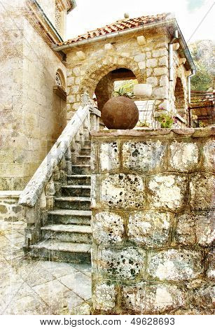 ancient mediterranean architecture - toned picture