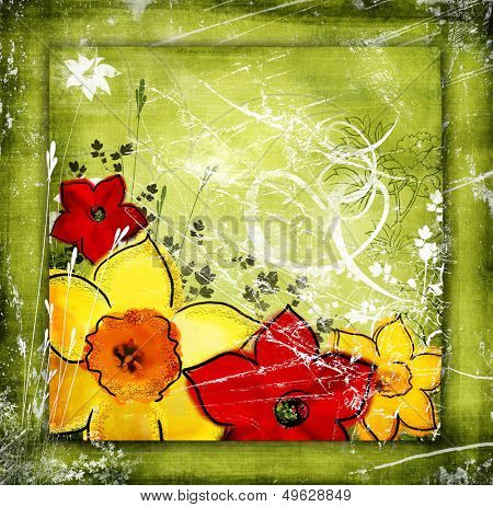 green floral spring - artistic background
