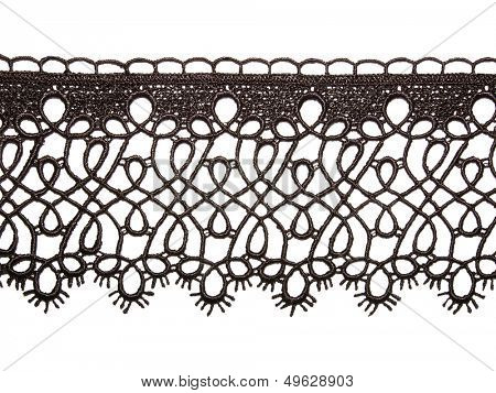 black lace border isolated over white
