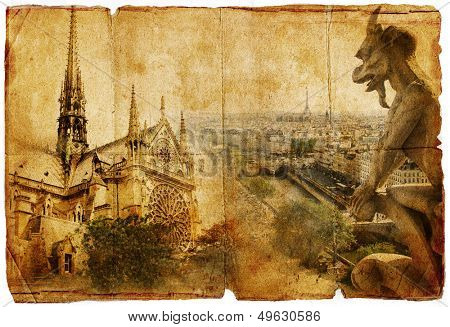 old Notre dame - vintage picture