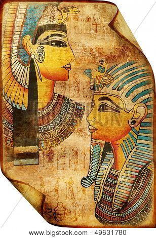 ancient scroll with egyptian drawing