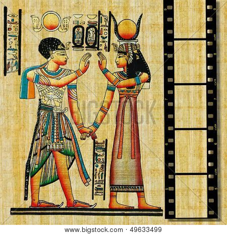 egyptian background with film strip