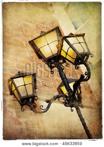 old venetian lanterns -retro styled picture