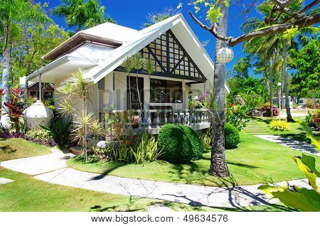 tropical beach villa