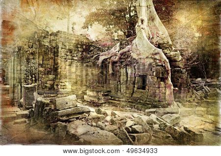 hidden temples - artwork (from my cambodian series)