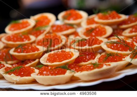 Tartlets With Red Caviar