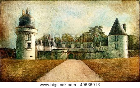 Gue-Pean castle (Loire valley) - artistic vintage picture