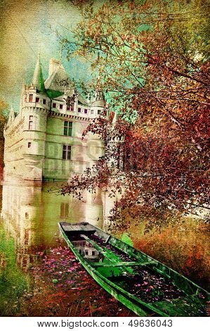 fairy castle - artwork in painting style