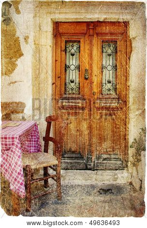 traditional Greece series - old streets with small tavernas