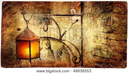 old medieval lantern