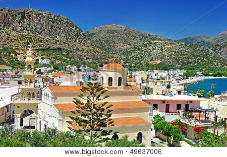 Cretan town Paleohora - view with church