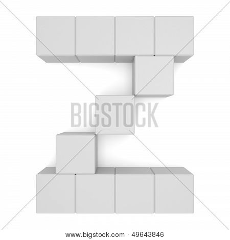 Buchstabe Z kubische White