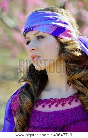 young beautiful woman portrait outdoor