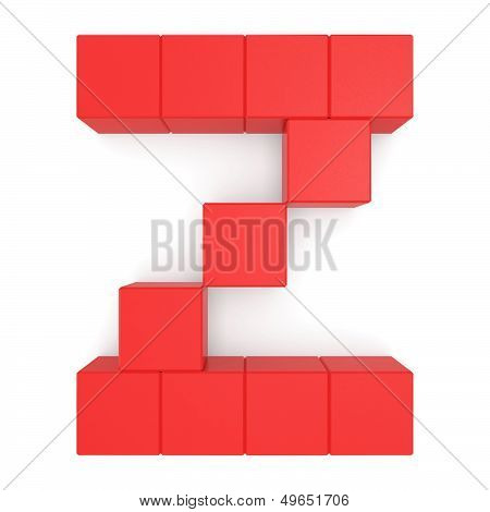 Buchstabe Z kubische rot