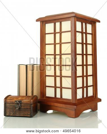Japanese table lamp isolated on white
