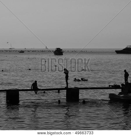 Evening Scene At A Beach