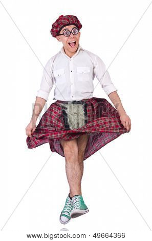 Funny scotsman isolated on the white