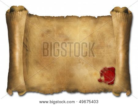 Lpaper Scroll With Wax Seal