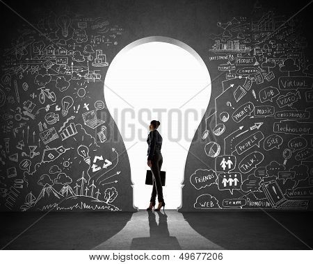 Businesswoman and business plan
