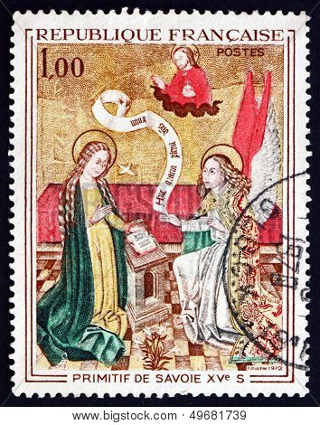 Postage Stamp France 1970 Annunciation, Painting