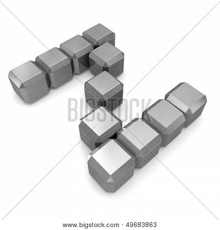 Letter Z Cubic Metal