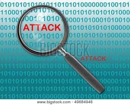 Close Up Of Magnifying Glass On Attack