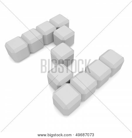 Letter Z Cubic White