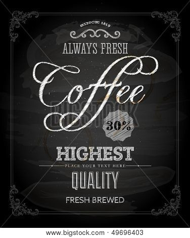 Chalkboard Poster Lettering Coffee, typographic design