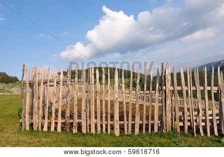 fence, old and weathered, in 