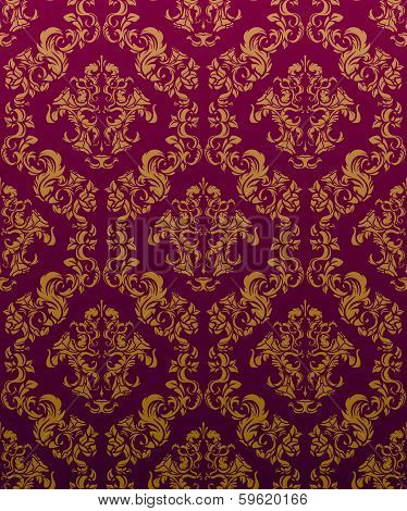 Damask Wallpaper Burdeos