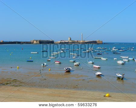 Fishing boats in Mediterranean sea, Spain